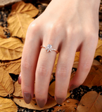 Vintage marquise Lab Grown engagement ring rose gold ring round diamond ring prong set ring delicate anniversary promise ring