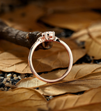 Vintage marquise Lab Grown engagement ring rose gold ring round diamond ring prong set ring delicate anniversary promise ring