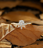 Vintage marquise Lab Grown engagement ring rose gold ring round diamond ring prong set ring delicate anniversary promise ring