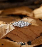 Vintage round shape Lab Grown engagement ring rose gold ring pear ring delicate cluster ring unique anniversary promise bridal ring
