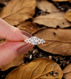 Vintage round shape Lab Grown engagement ring rose gold ring pear ring delicate cluster ring unique anniversary promise bridal ring
