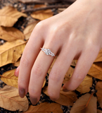 Vintage round shape Lab Grown engagement ring rose gold ring pear ring delicate cluster ring unique anniversary promise bridal ring