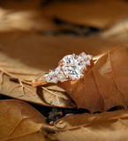 Vintage oval Lab Grown engagement ring rose gold marquise cluster wedding ring unique double claw anniversary promise bridal ring