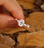 1.5 Ct Oval Cut Lab Grown Solitaire Engagement Ring 14K Rose Gold Over