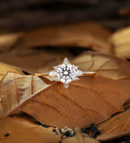 Vintage Lab Grown Engagement Ring Diamond Rose Gold Promise Ring Unique Wedding Ring Cluster Ring Art Deco Ring Handmade Jewelry Gifts