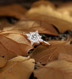 Vintage Lab Grown Engagement Ring Diamond Rose Gold Promise Ring Unique Wedding Ring Cluster Ring Art Deco Ring Handmade Jewelry Gifts