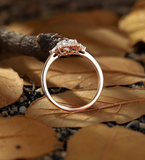 Vintage Lab Grown Engagement Ring Diamond Rose Gold Promise Ring Unique Wedding Ring Cluster Ring Art Deco Ring Handmade Jewelry Gifts