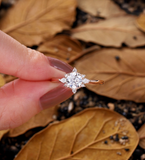 Vintage Lab Grown Engagement Ring Diamond Rose Gold Promise Ring Unique Wedding Ring Cluster Ring Art Deco Ring Handmade Jewelry Gifts
