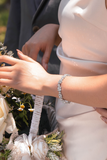 Sparkling Tennis Bridal Bracelet - Lab Grown Diamond 14K Gold Charm Bridal Jewelry - Stunning Birthday Gift
