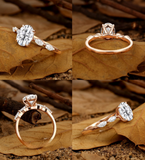 1.5 Ct Oval Cut Lab Grown Solitaire Engagement Ring 14K Rose Gold Over