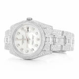 PJ R*l*x Mens Moissanite Watch Mother of Pearl Dial Baguette Diamond Full Pave Custom Logo Wholesale Private Label Iced Watch Luxury