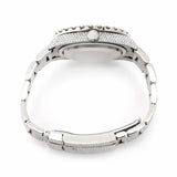 PJ R*L*X  Mens Moissanite Watch Silver Tone Full Diamond Pave Setting Roman Numerals Iced Watch Luxury Stainless Steel Monochromatic