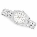 PJ R*l*x Mens Moissanite Watch Mother of Pearl Dial Baguette Diamond Full Pave Custom Logo Wholesale Private Label Iced Watch Luxury