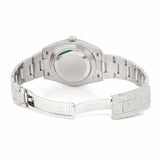 PJ R*L*X  Mens Moissanite Watch Silver Tone Full Diamond Blue Dial Pave Setting Iced Watch Luxury Stainless Steel Monochromatic