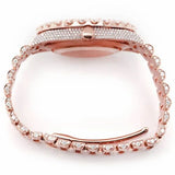 PJ R*L*X  Mens Moissanite Watch Rose Gold Full Diamond Pave Setting Day Date Roman Numerals Iced Watch Luxury Presidential Bracelet Monochromatic