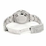 PJ R*L*X  Mens Moissanite Watch Silver Tone Full Diamond Pave Setting Roman Numerals Iced Watch Luxury Stainless Steel Monochromatic