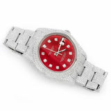 PJ R*L*X  Mens Moissanite Watch Two Tone Gold Silver Full Diamond Blue MOP Dial Iced Watch Luxury Jubilee Bracelet Diamond Markers