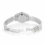 PJ R*l*x Womens Moissanite Watch Silver Tone Pink MOP Dial Full Diamond Pave Setting Iced Watch Luxury Jubilee Bracelet Diamond Markers