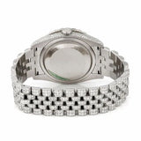 PJ R*L*X  Mens Moissanite Watch Silver Tone Full Diamond Jubilee Bracelet Pave Setting Iced Watch Luxury Stainless Steel Monochromatic