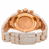 PJ R*L*X  Mens Moissanite Watch Rose Gold Chronograph Full Diamond Pave Setting Iced Watch Luxury Sport Monochromatic Stainless Steel