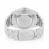 PJ R*L*X  Mens Moissanite Watch Two Tone Gold Silver Full Diamond Blue MOP Dial Iced Watch Luxury Jubilee Bracelet Diamond Markers