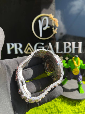 PJ AP VVS Diamonds Luxurious Vintage Rare Black Dial Stainless Steel Fully Iced Out Moissanite Watch Hip Hop Lovers Dream