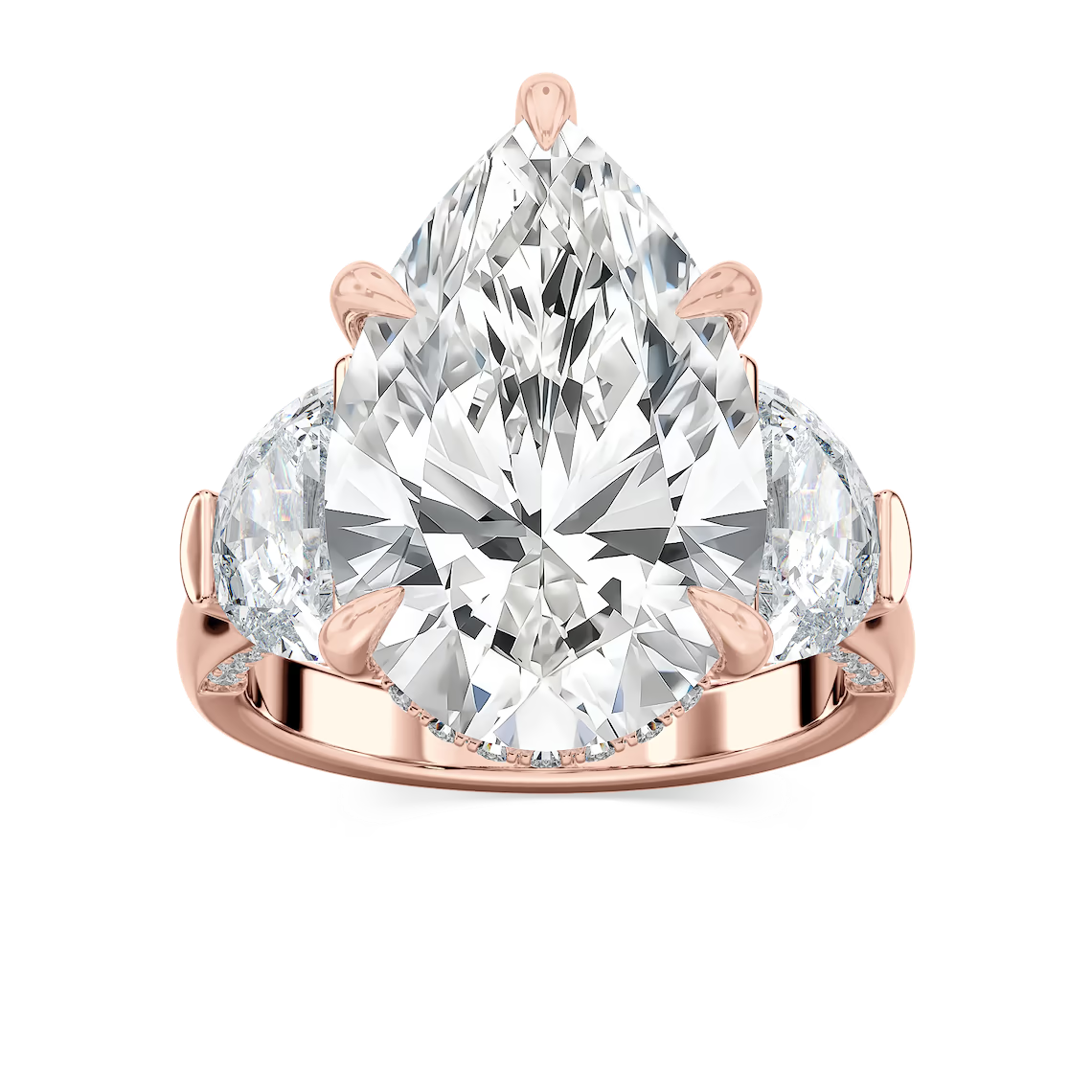 Poppy 13 ½ ctw Pear Lab Grown Diamond Hidden Halo Engagement Ring - Signature Collection