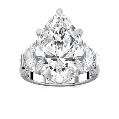 Poppy 13 ½ ctw Pear Lab Grown Diamond Hidden Halo Engagement Ring - Signature Collection