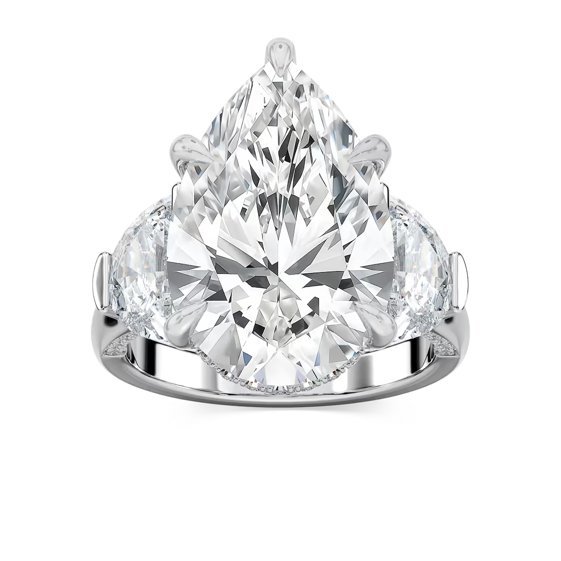 Poppy 13 ½ ctw Pear Lab Grown Diamond Hidden Halo Engagement Ring - Signature Collection