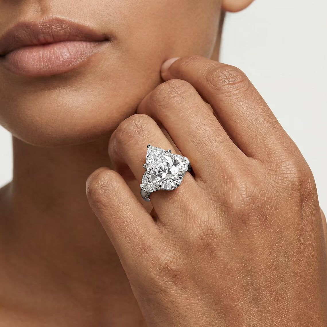 Poppy 13 ½ ctw Pear Lab Grown Diamond Hidden Halo Engagement Ring - Signature Collection