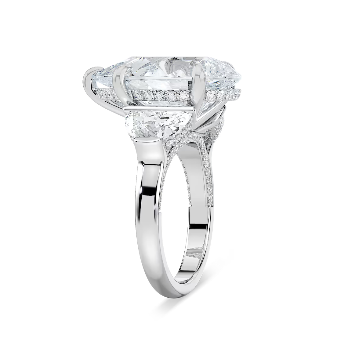 Poppy 13 ½ ctw Pear Lab Grown Diamond Hidden Halo Engagement Ring - Signature Collection