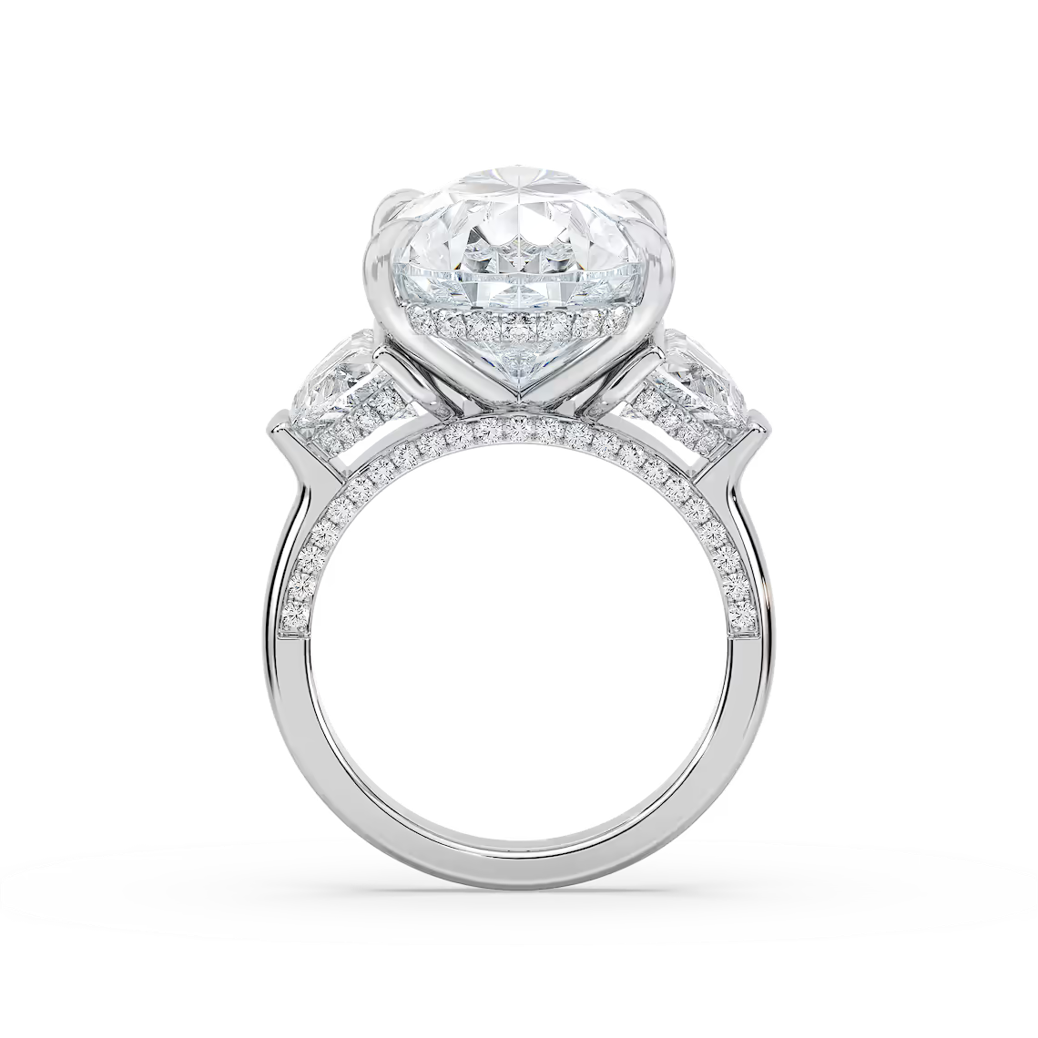 Poppy 13 ½ ctw Pear Lab Grown Diamond Hidden Halo Engagement Ring - Signature Collection