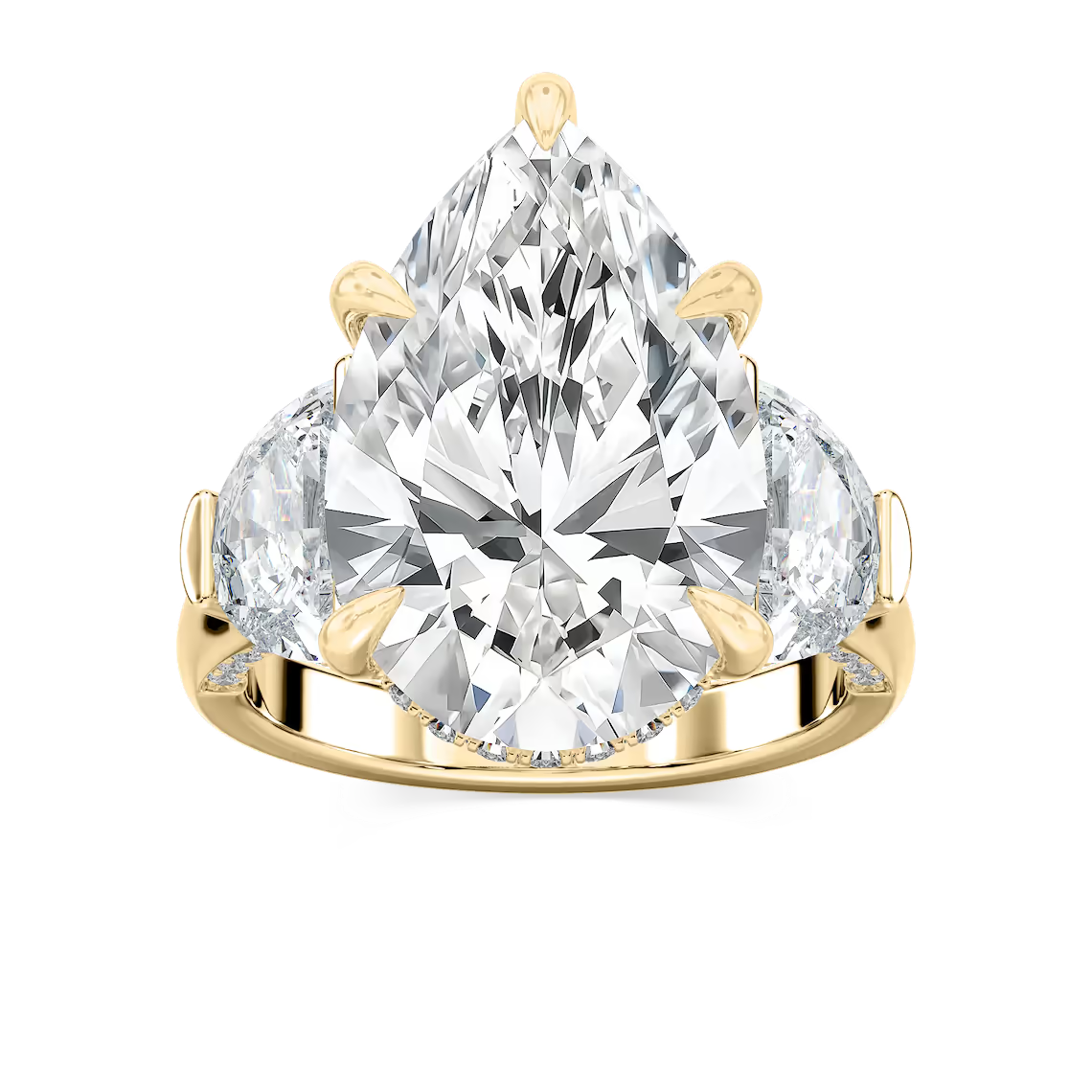 Poppy 13 ½ ctw Pear Lab Grown Diamond Hidden Halo Engagement Ring - Signature Collection
